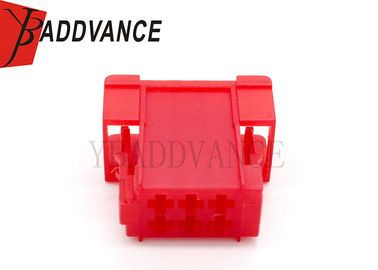 Rectangle Red Tyco AMP Connectors Female 6 Pin Automotive Connector For Motorcycle