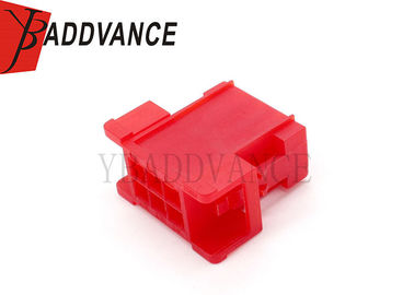 Rectangle Red Tyco AMP Connectors Female 6 Pin Automotive Connector For Motorcycle