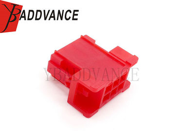 Rectangle Red Tyco AMP Connectors Female 6 Pin Automotive Connector For Motorcycle